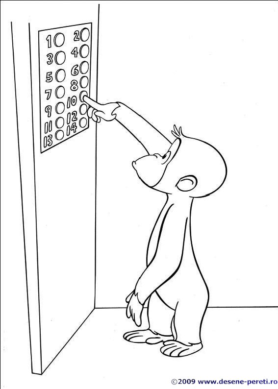 curious george desene colorat